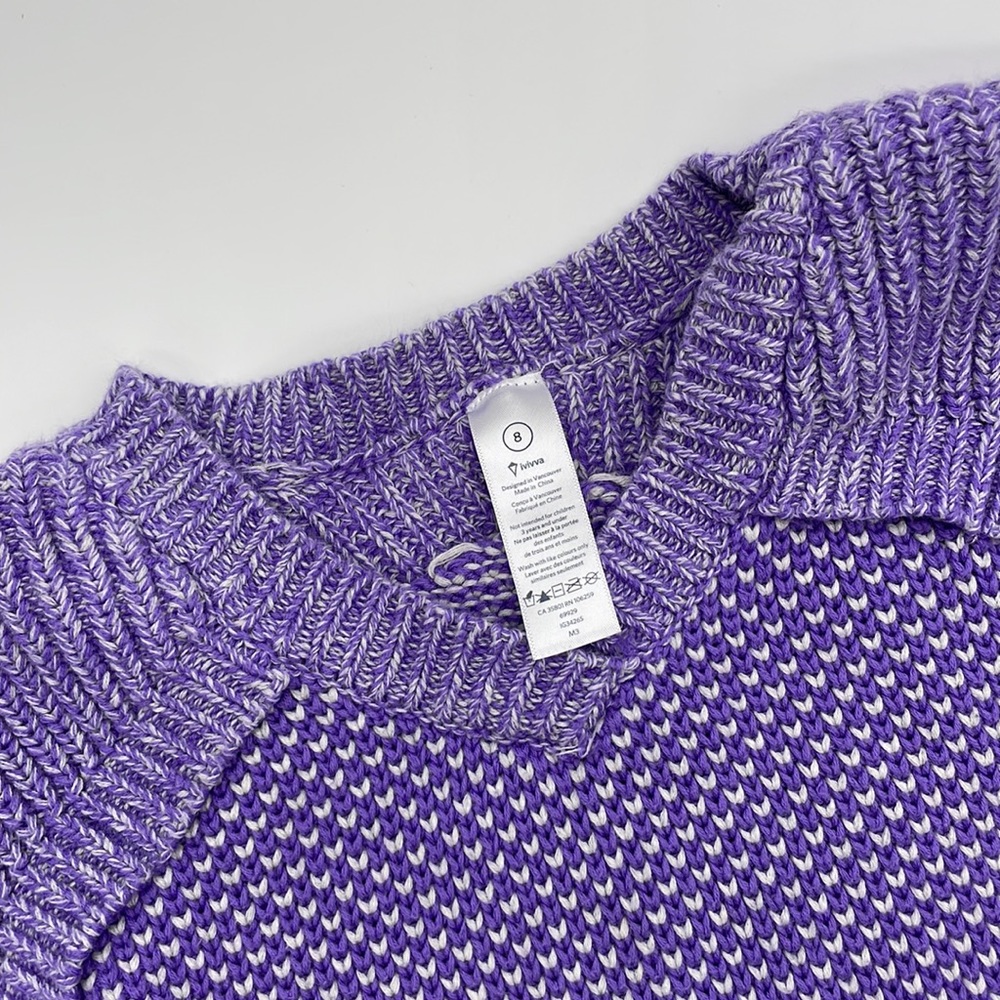 Ivivva Long Sleeve Pullover Sweater Girls Size 8 Purple - Picture 2 of 5